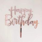 Reusable Glittery paper Happy Birthday Cupcake Topper
