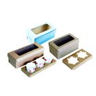 2 Cavity 4 Cavity 6 Cavity Kraft Paper Cupcake Boxes with Clear Window Cupcake Box